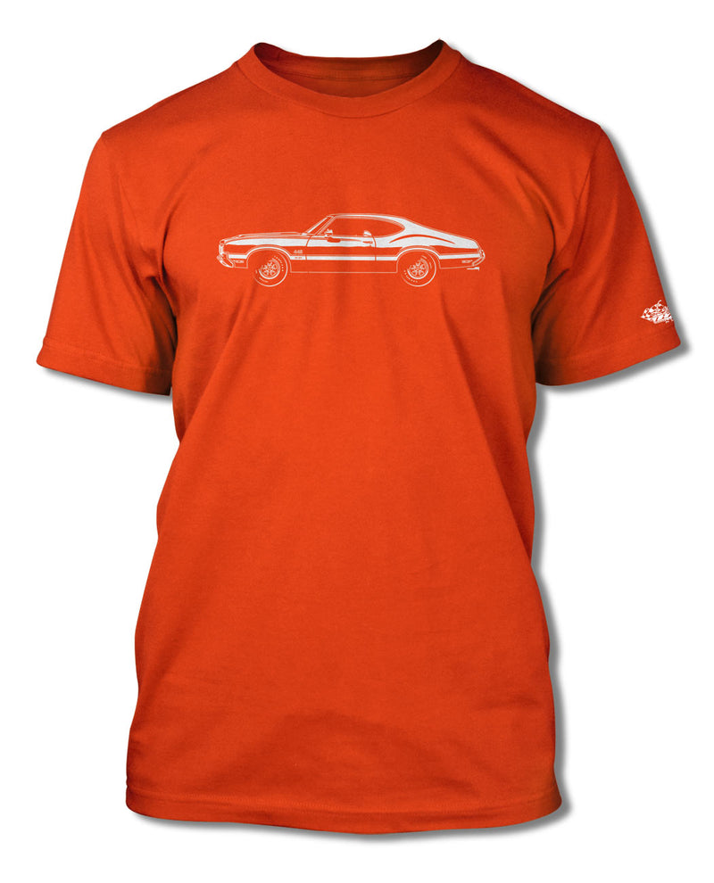 1970 Oldsmobile Cutlass 4-4-2 W-30 Holiday Coupe T-Shirt - Men - Side View