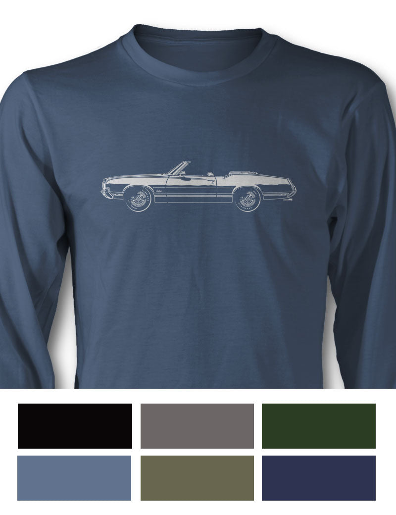 1970 Oldsmobile Cutlass Supreme Convertible T-Shirt - Long Sleeves - Side View