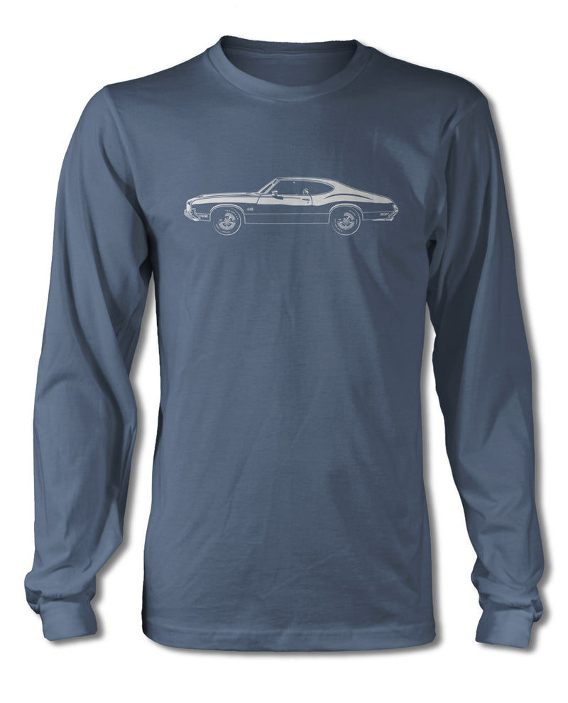 1971 Oldsmobile Cutlass 4-4-2 Holiday Coupe T-Shirt - Long Sleeves - Side View