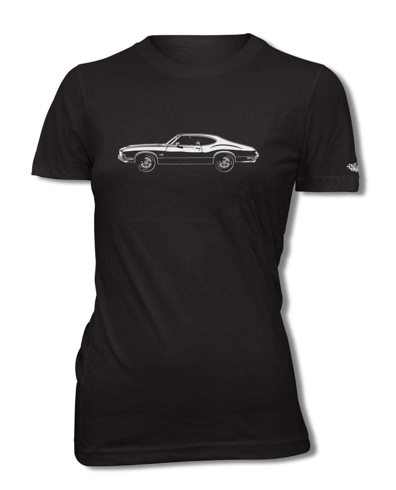 1971 Oldsmobile Cutlass 4-4-2 Holiday Coupe T-Shirt - Women - Side View