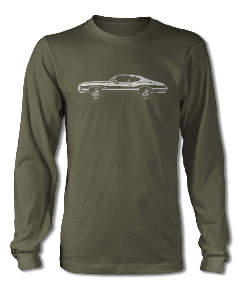 1971 Oldsmobile Cutlass 4-4-2 W-30 Holiday Coupe T-Shirt - Long Sleeves - Side View