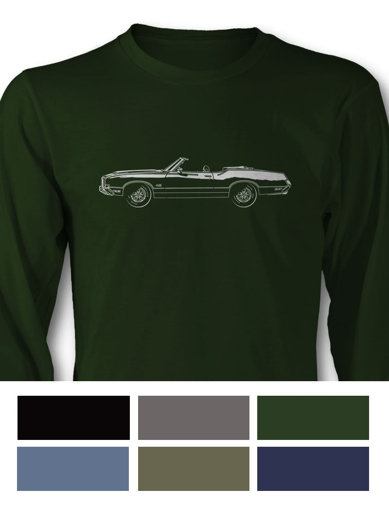 1972 Oldsmobile Cutlass 4-4-2 Convertible T-Shirt - Long Sleeves - Side View