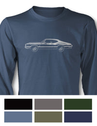 1972 Oldsmobile Cutlass 4-4-2 W-30 Holiday Coupe T-Shirt - Long Sleeves - Side View