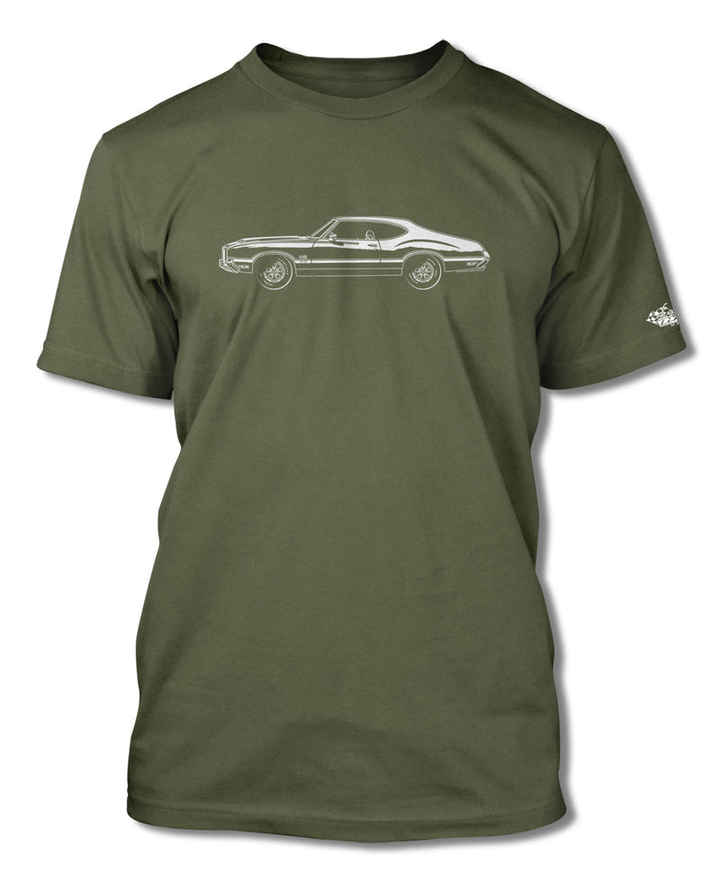 1972 Oldsmobile Cutlass 4-4-2 W-30 Holiday Coupe T-Shirt - Men - Side View