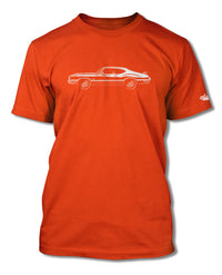 1972 Oldsmobile Cutlass 4-4-2 W-30 Holiday Coupe with Spoiler T-Shirt - Men - Side View