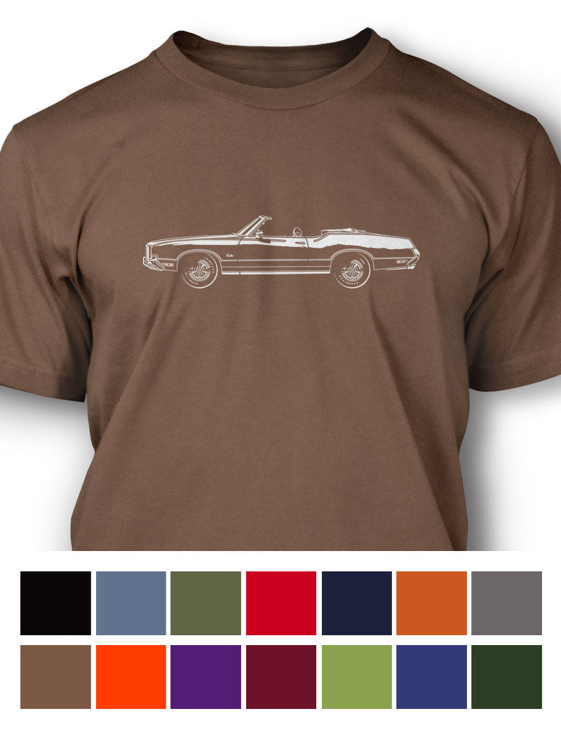 1972 Oldsmobile Cutlass Supreme Convertible with Stripes T-Shirt - Men - Side View