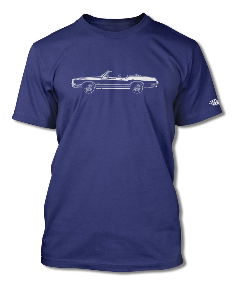 1972 Oldsmobile Cutlass Supreme Convertible with Stripes T-Shirt - Men - Side View