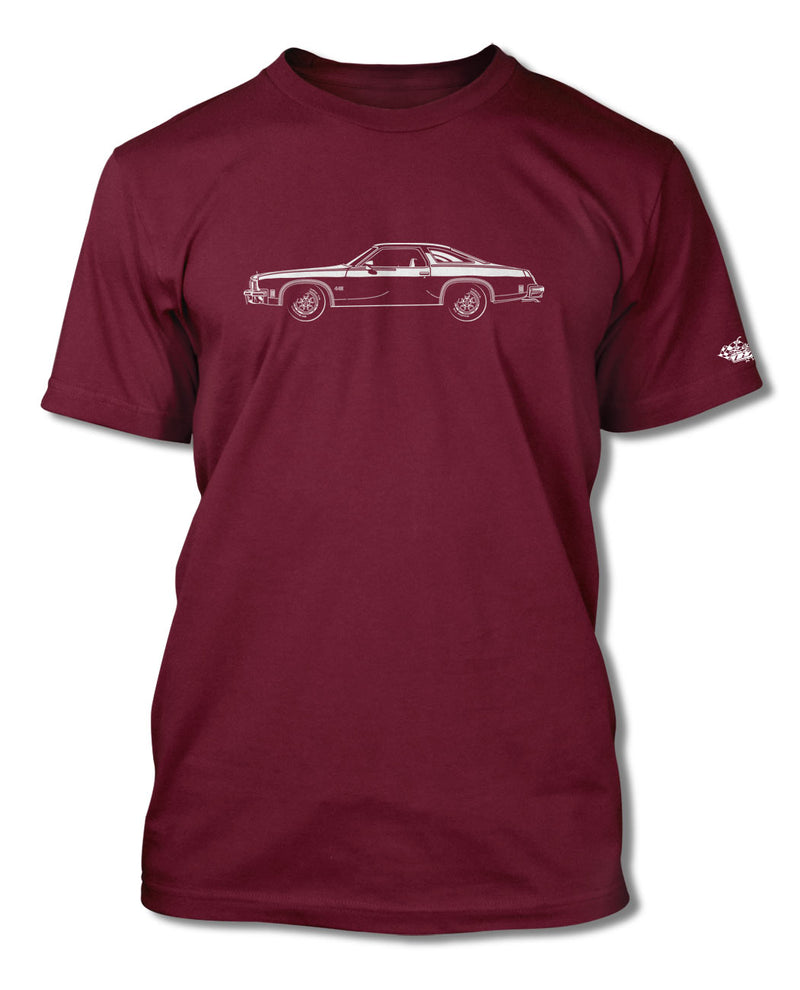 1975 Oldsmobile Cutlass 4-4-2 Coupe with Stripes T-Shirt - Men - Side View