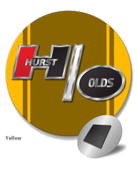 Oldsmobile HURST/OLDS Emblem 1969 - 1979 Round Fridge Magnet