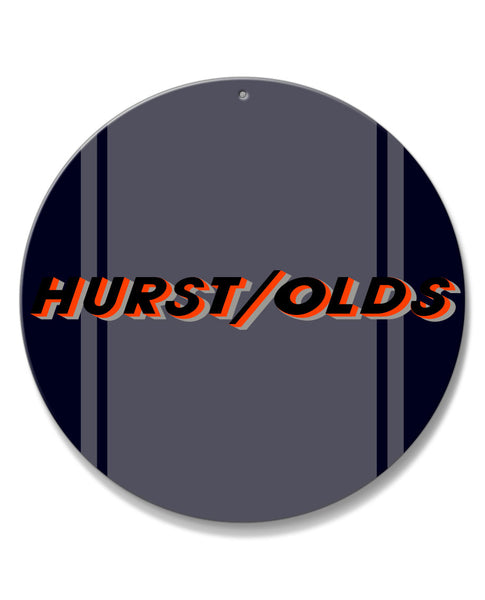 Oldsmobile HURST/OLDS Emblem 1984 Round Aluminum Sign – Legend Lines