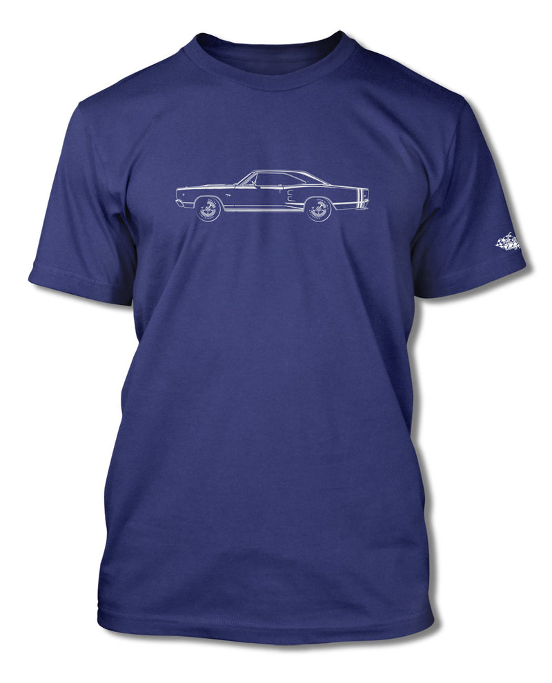 1968 Dodge Coronet RT with Stripes Coupe T-Shirt - Men - Side View