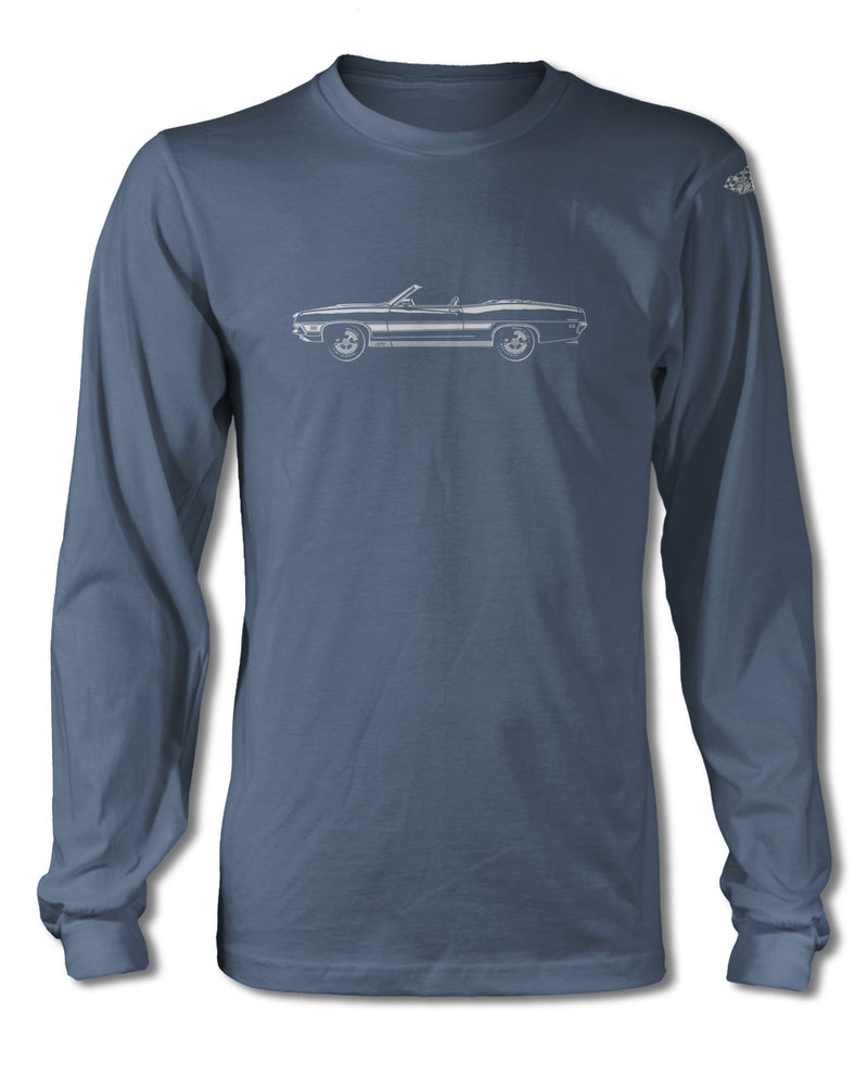 1971 Ford Torino GT Convertible with Stripes T-Shirt - Long Sleeves - Side View