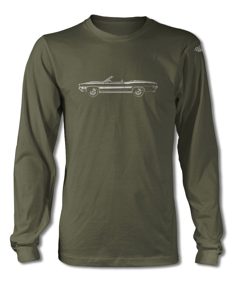 1971 Ford Torino GT Convertible with Stripes T-Shirt - Long Sleeves - Side View