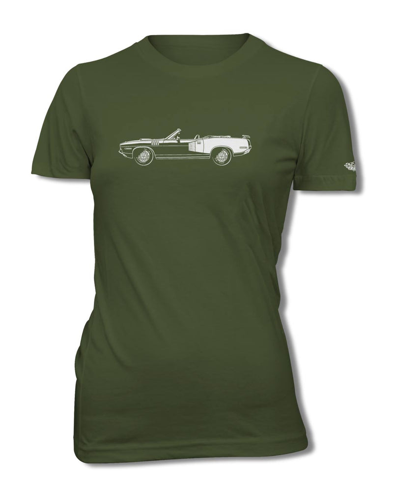 1971 Plymouth Barracuda 'Cuda 426 HEMI Convertible T-Shirt - Women - Side View