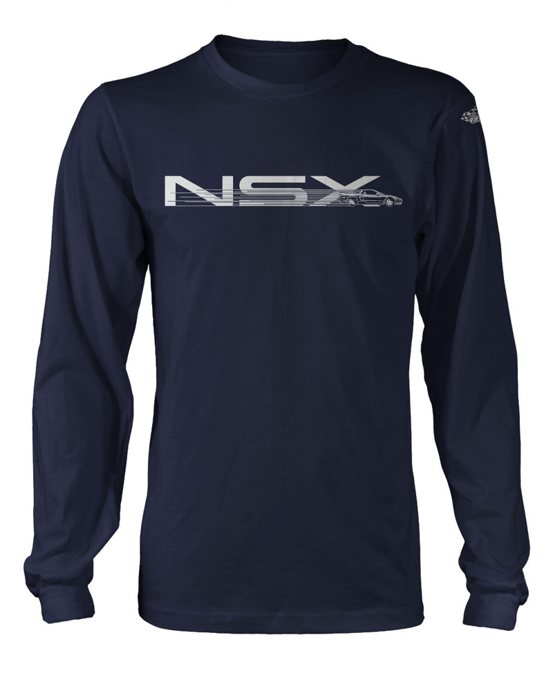 Honda Acura NSX 1990 - 2005 Full Speed T-Shirt - Long Sleeves - Speed Effect Navy Blue / Small / Front of T-Shirt